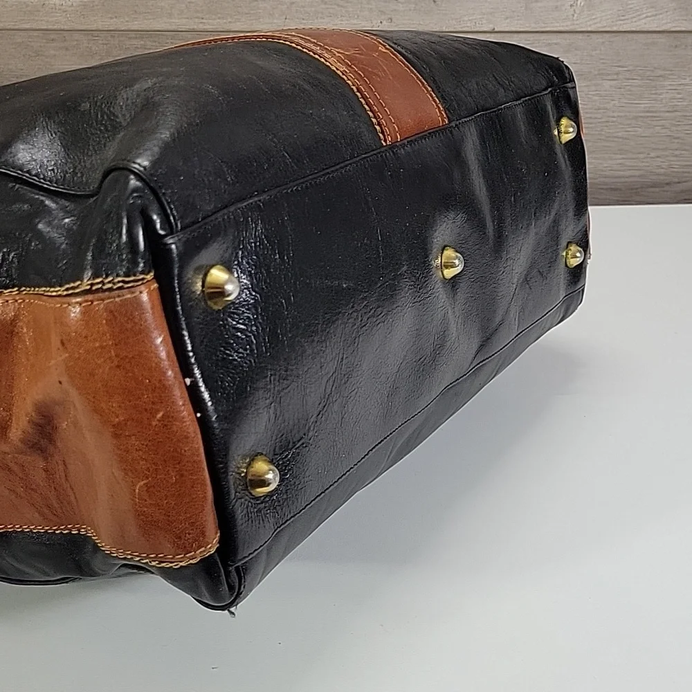 Vintage Marino Orlandi Black/Brown Large Leather Bag